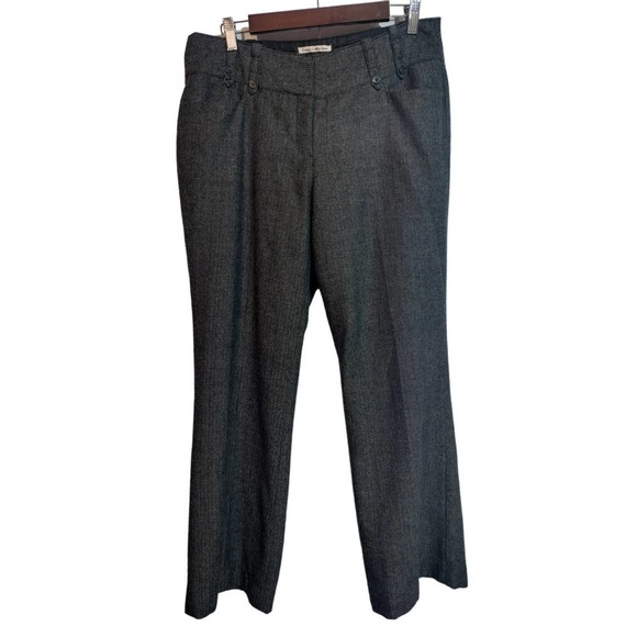Dalia Collection Herringbone Wool Blend Dark Gray Career Pants Woman size 10 - Picture 1 of 6
